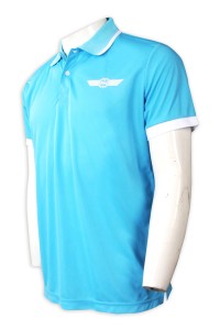 P1239 訂製翻領Polo恤 設計短袖logo Polo恤 Polo恤專門店 藍色 香港 青年 航空 學會
